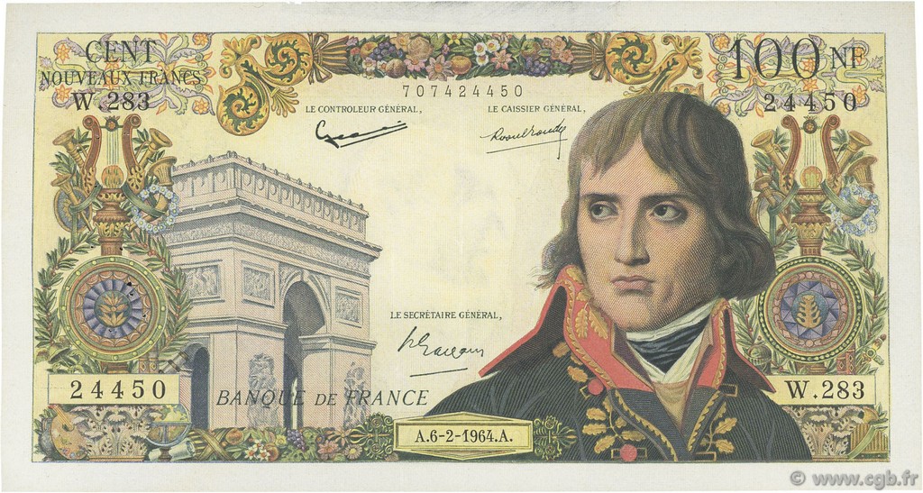 100 Nouveaux Francs BONAPARTE FRANCE  1964 F.59.25 TTB
