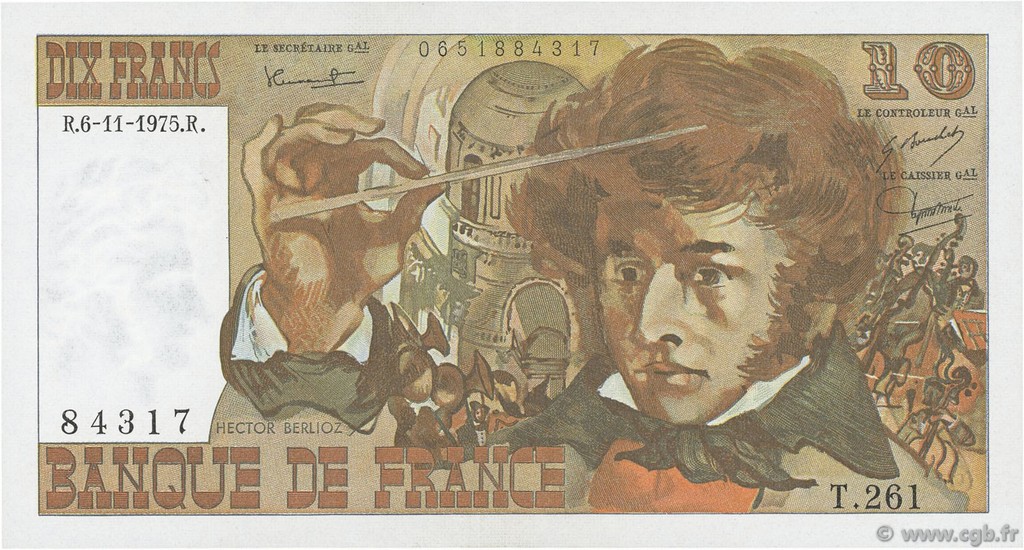 10 Francs BERLIOZ FRANCE  1975 F.63.14 SUP