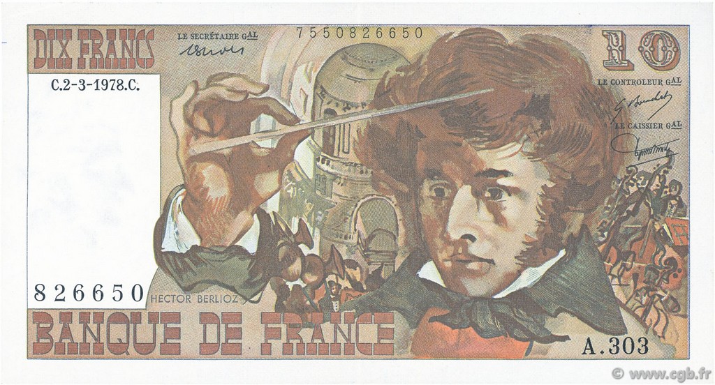10 Francs BERLIOZ FRANCE  1978 F.63.23 SUP+