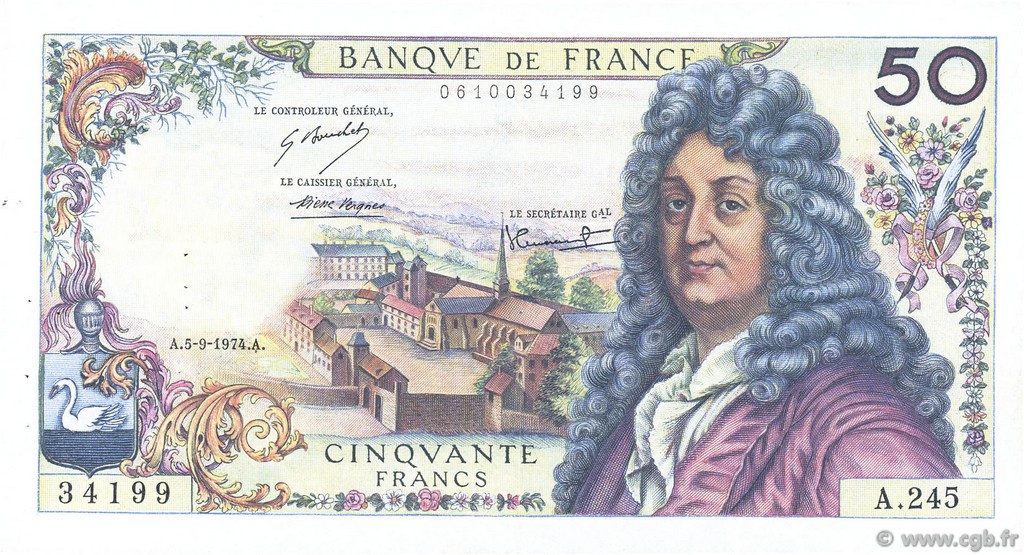 50 Francs RACINE FRANCE  1974 F.64.27 TTB
