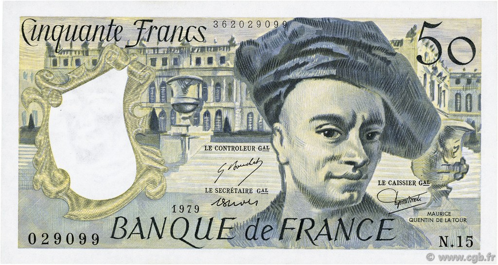 50 Francs QUENTIN DE LA TOUR FRANCE  1979 F.67.04 SUP