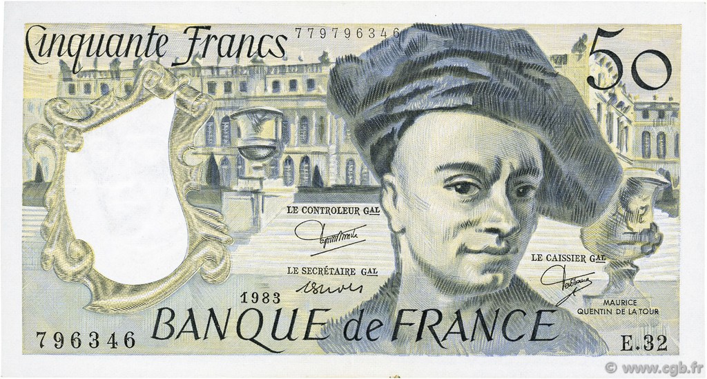 50 Francs QUENTIN DE LA TOUR FRANCE  1983 F.67.09 pr.SUP