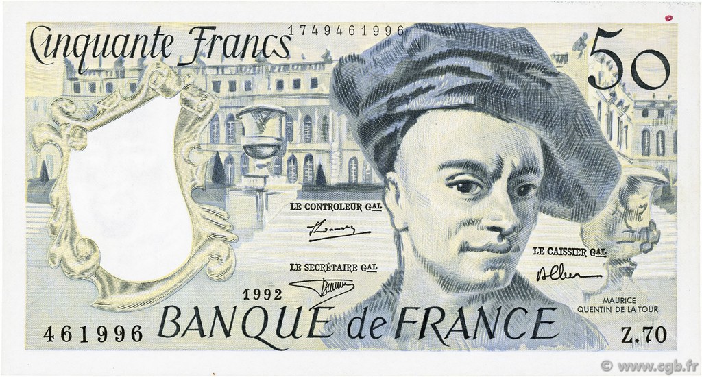 50 Francs QUENTIN DE LA TOUR FRANCE  1992 F.67.18 SUP+