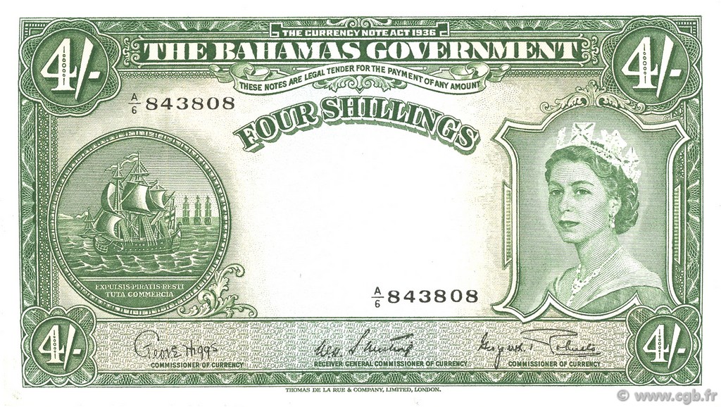 4 Shillings BAHAMAS  1953 P.13d pr.NEUF