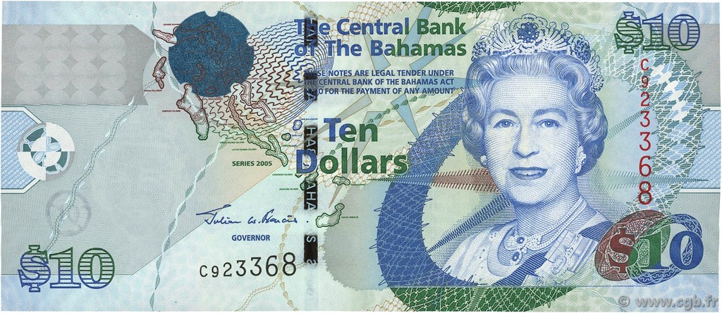 10 Dollars BAHAMAS  2005 P.73a pr.NEUF