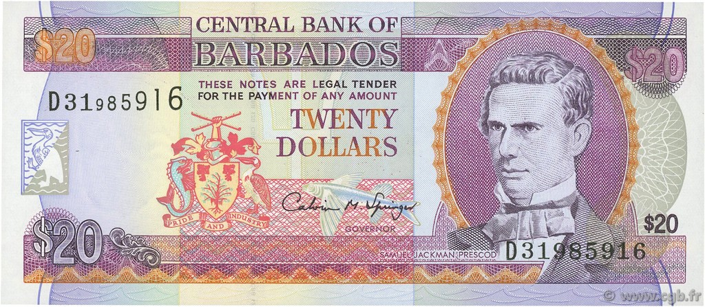 20 Dollars BARBADE  1996 P.49/50 NEUF