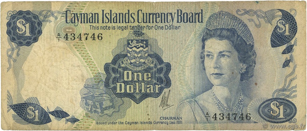 1 Dollar ÎLES CAIMANS  1972 P.01a pr.TB
