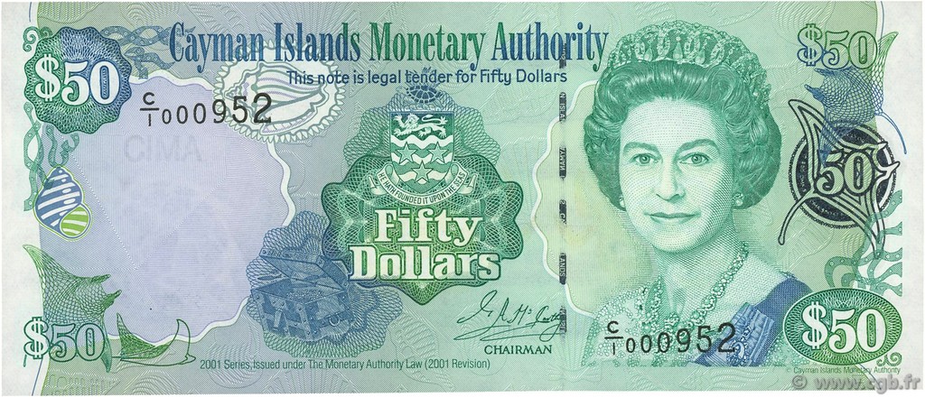 50 Dollars ÎLES CAIMANS 2001 P.29a NEUF