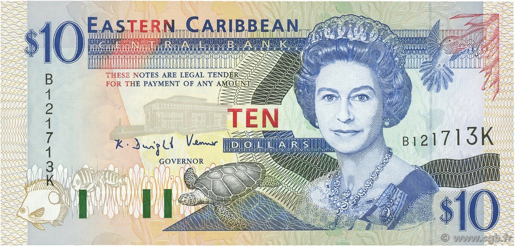 10 Dollars EAST CARIBBEAN STATES  1994 P.32k UNC