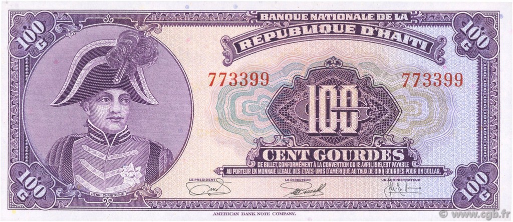 100 Gourdes HAÏTI  1967 P.205a NEUF
