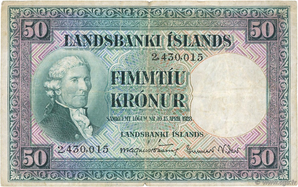 50 Kronur ISLANDE  1948 P.34a TB
