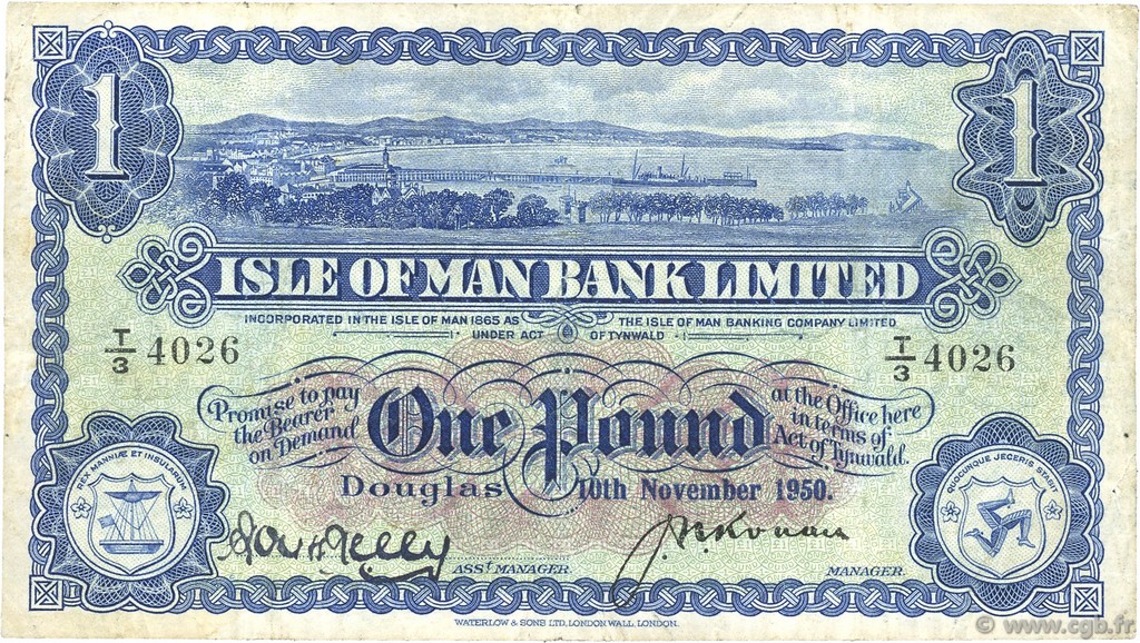 1 Pound ÎLE DE MAN  1950 P.06b TB+