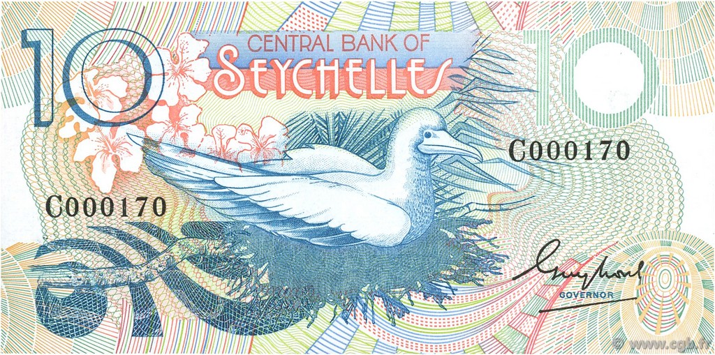 10 Rupees Petit numéro SEYCHELLES  1983 P.28a NEUF