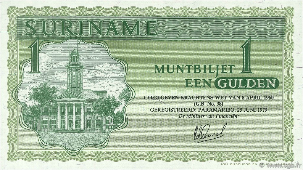 1 Gulden SURINAM  1979 P.116e NEUF