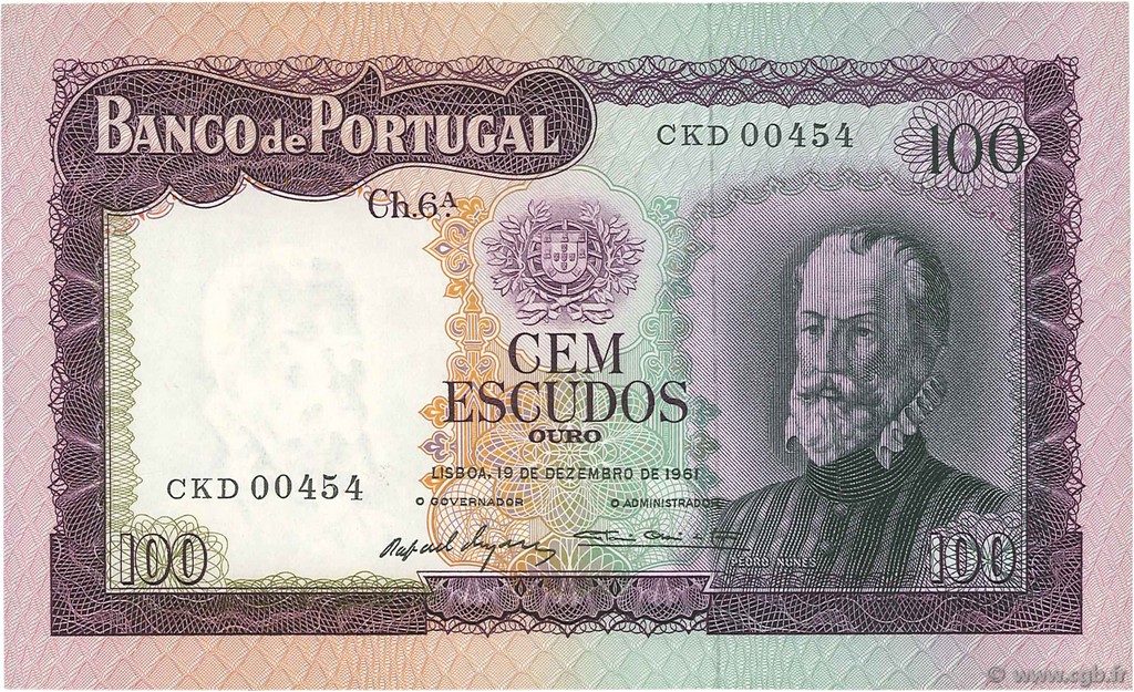100 Escudos PORTUGAL  1961 P.165 EBC