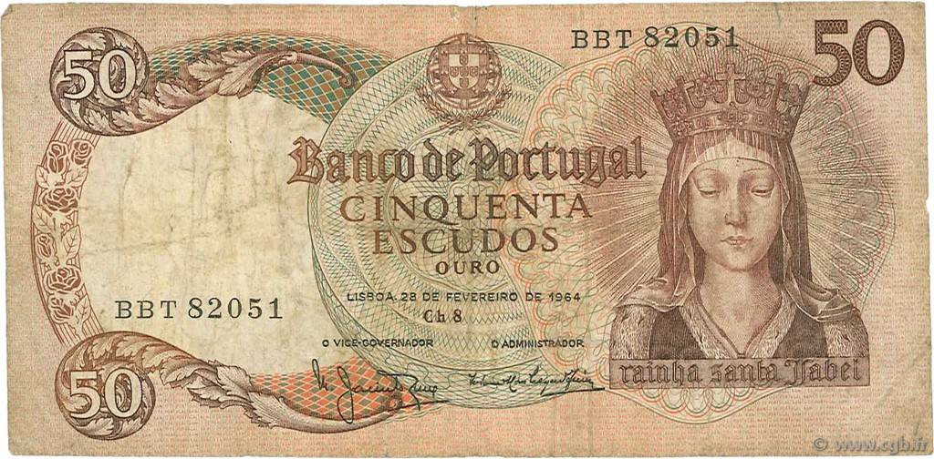 50 Escudos PORTUGAL  1964 P.168 B