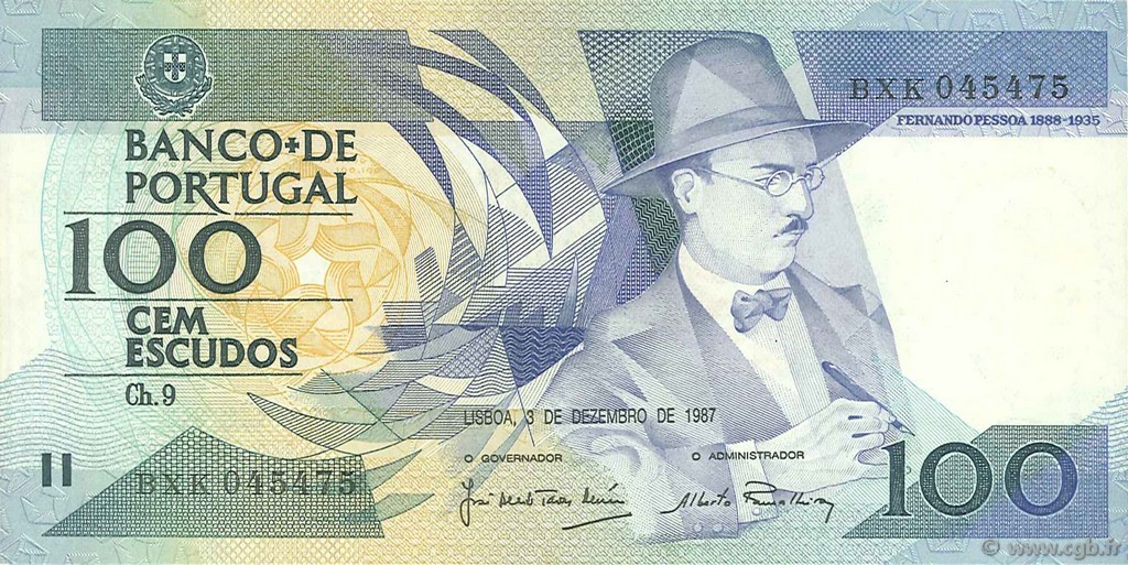 100 Escudos PORTUGAL  1987 P.179d SPL