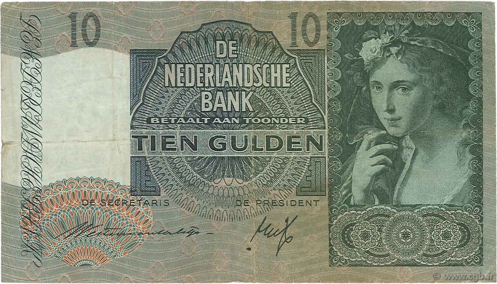 10 Gulden PAYS-BAS  1940 P.056a TB+