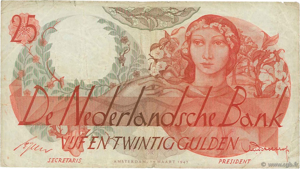 25 Gulden PAYS-BAS  1947 P.081 pr.TTB