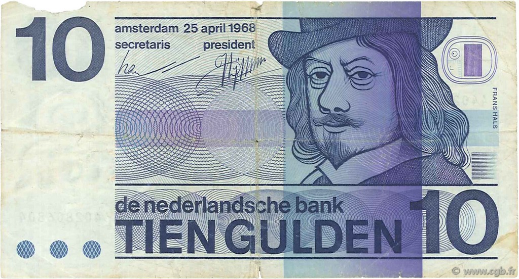 10 Gulden PAYS-BAS  1968 P.091b B