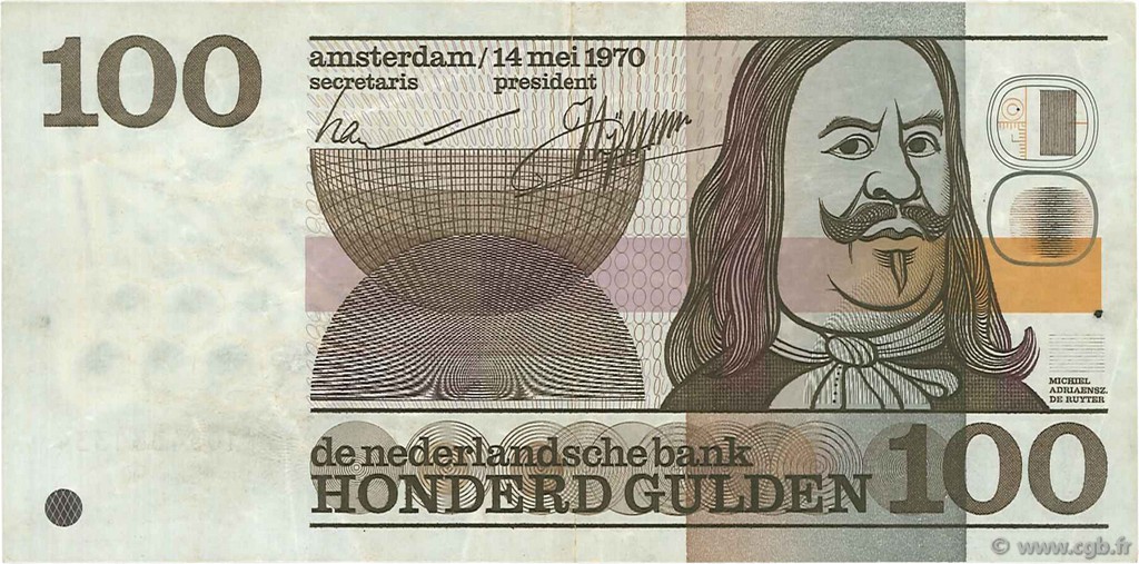 100 Gulden PAESI BASSI  1970 P.093a BB