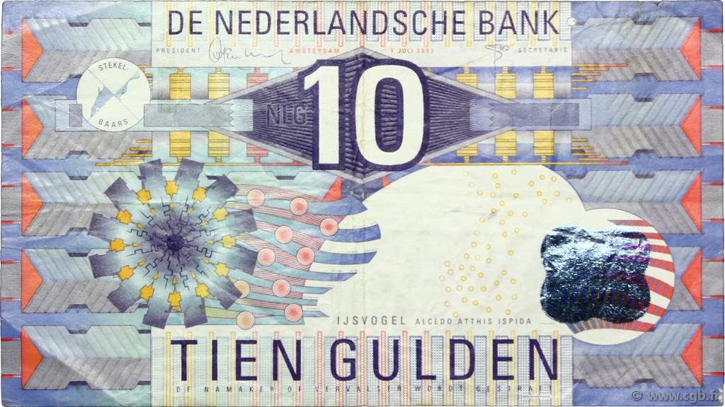 10 Gulden PAYS-BAS  1997 P.099 TTB
