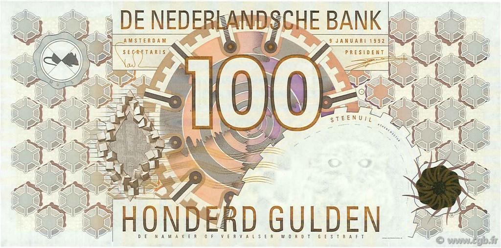 100 Gulden PAYS-BAS  1992 P.101 NEUF