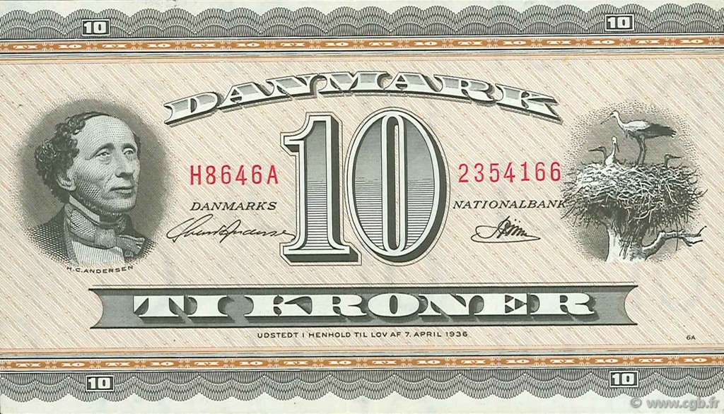 10 Kroner DANEMARK  1963 P.044s pr.SUP