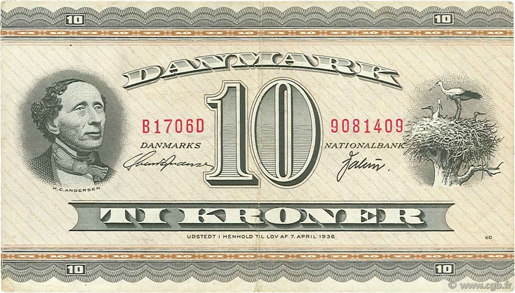 10 Kroner DANEMARK  1970 P.044aa TTB