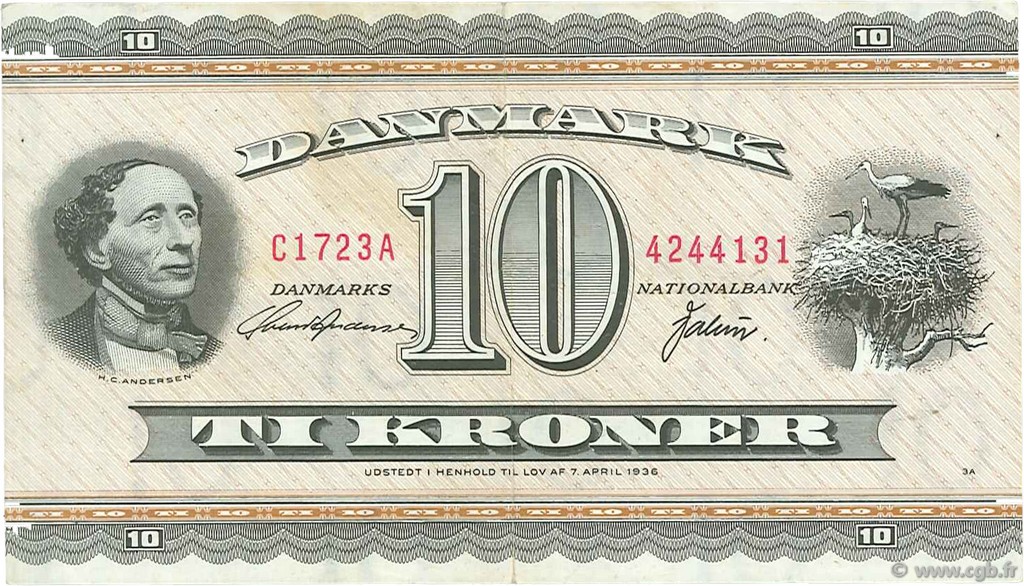 10 Kroner DANEMARK  1972 P.044ac TTB