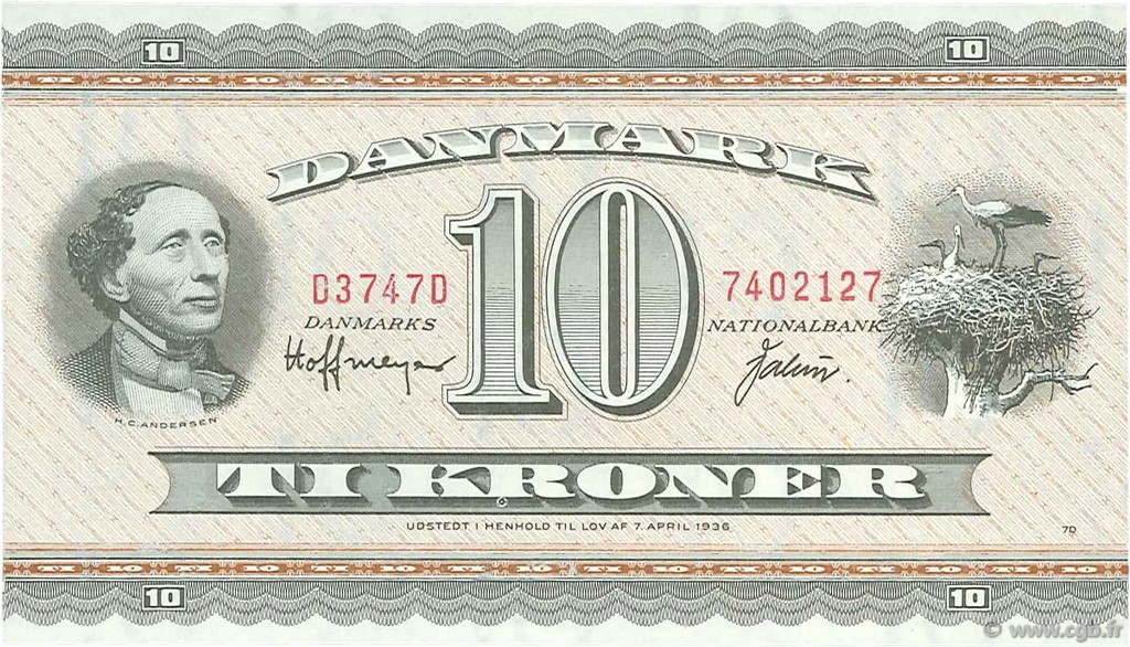 10 Kroner DANEMARK  1974 P.044ai NEUF