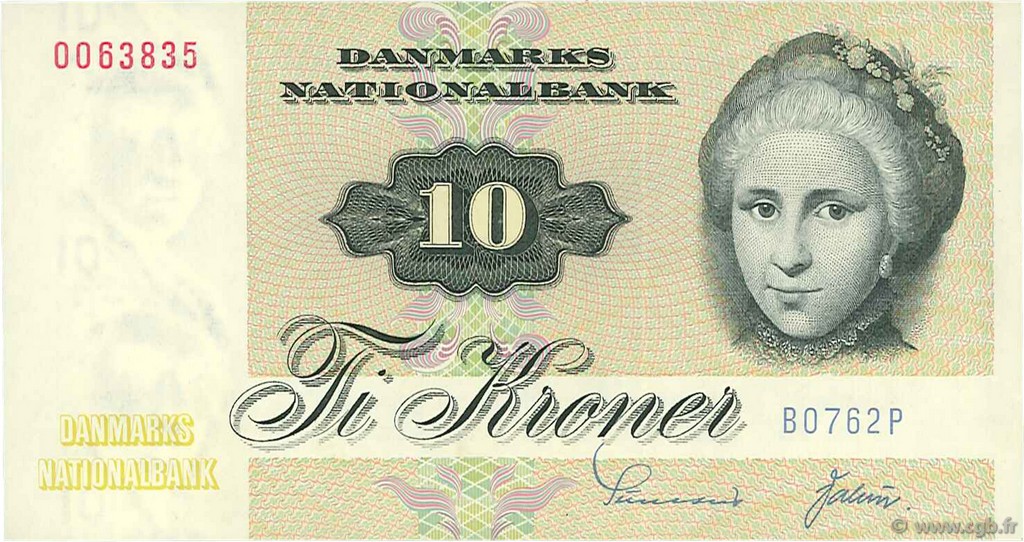 10 Kroner DANEMARK  1976 P.048b SUP