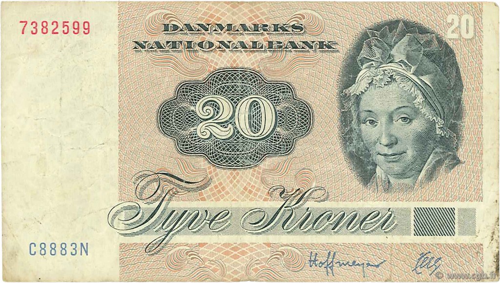 20 Kroner DANEMARK  1988 P.049g TB+