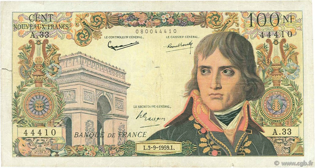 100 Nouveaux Francs BONAPARTE FRANCE  1959 F.59.03 TB