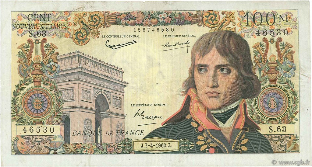 100 Nouveaux Francs BONAPARTE FRANCE  1960 F.59.06 B+