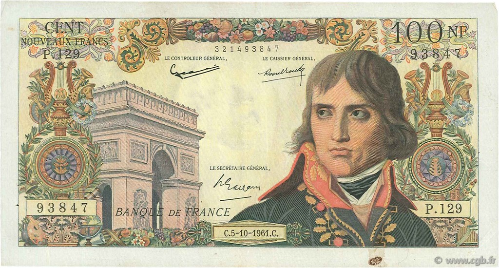 100 Nouveaux Francs BONAPARTE FRANCE  1961 F.59.12 TTB