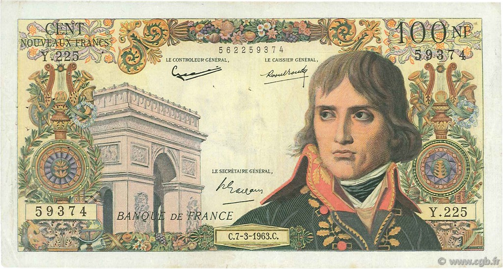 100 Nouveaux Francs BONAPARTE FRANCE  1963 F.59.20 TB+