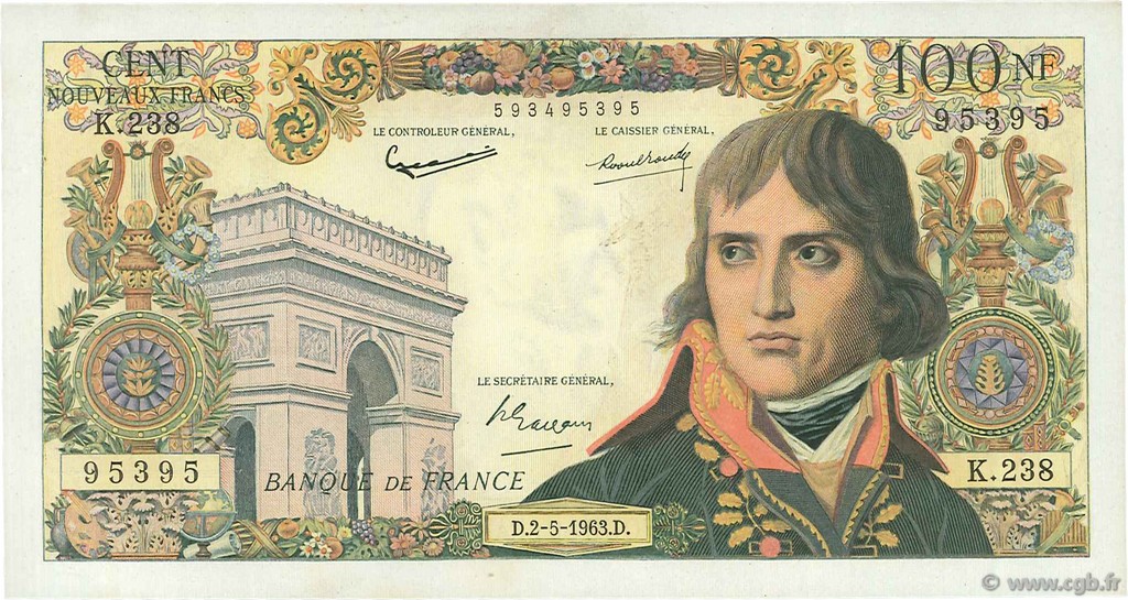 100 Nouveaux Francs BONAPARTE FRANCE  1963 F.59.21 TTB+