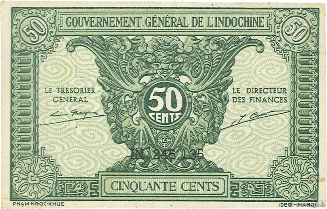 50 Cents INDOCHINE FRANÇAISE  1942 P.091a TTB