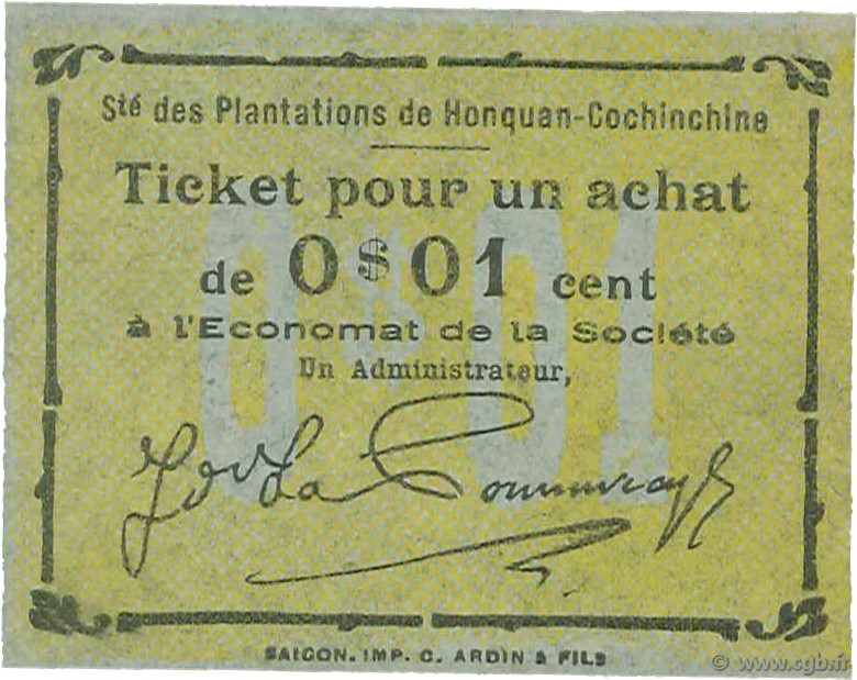 1 Cent FRANZÖSISCHE-INDOCHINA  1920 K.212 ST