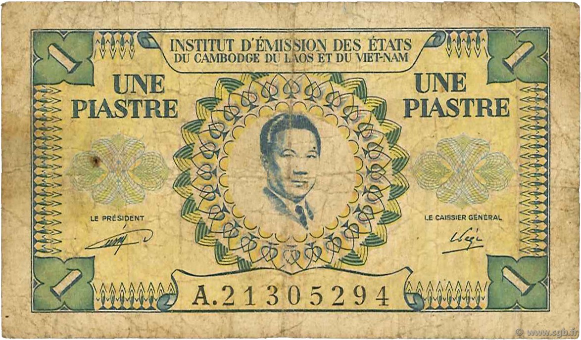 1 Piastre - 1 Dong INDOCHINE FRANÇAISE  1953 P.104 B