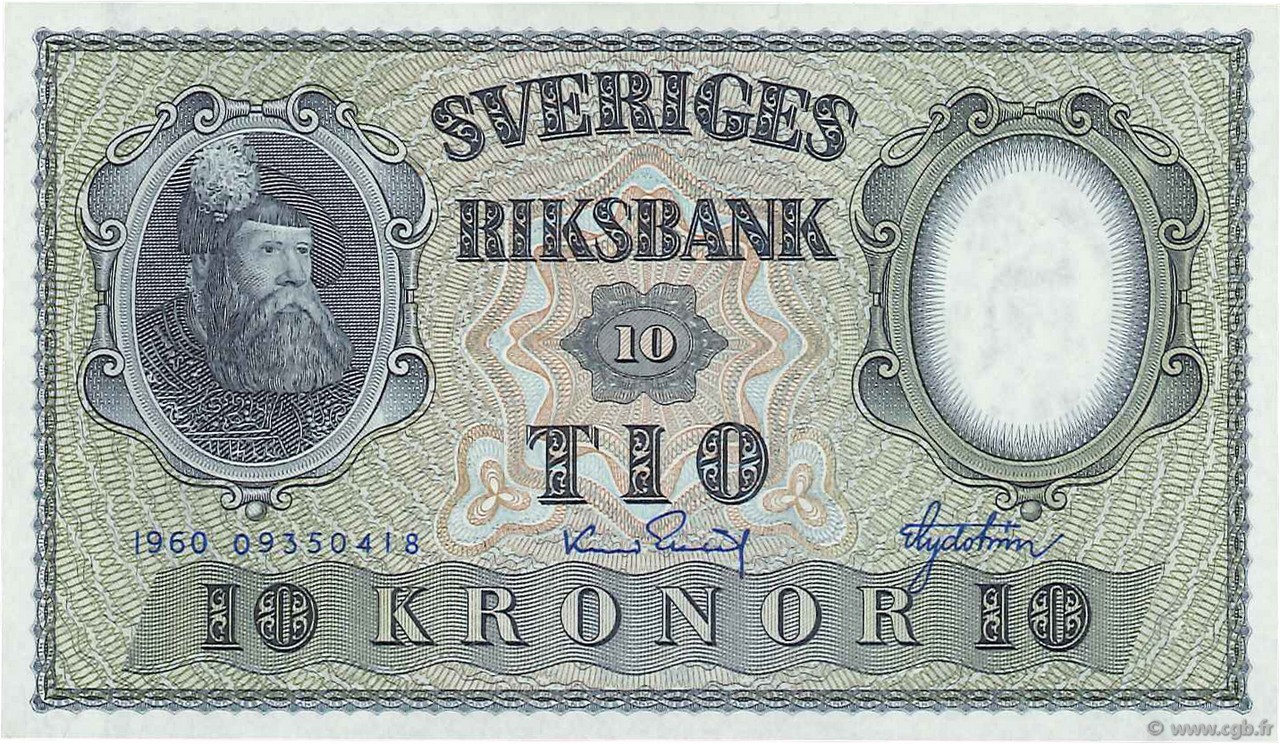 10 Kronor SUÈDE  1960 P.43h pr.NEUF