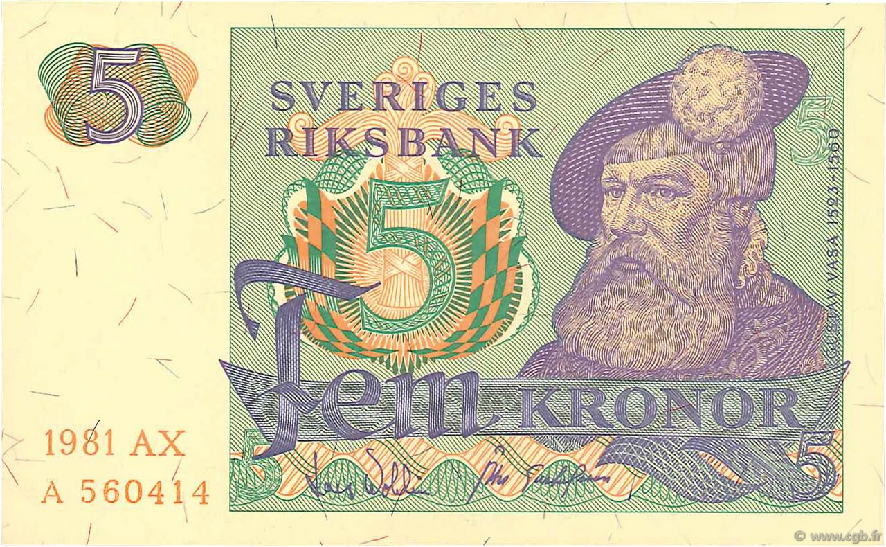 5 Kronor SUÈDE  1981 P.51d FDC