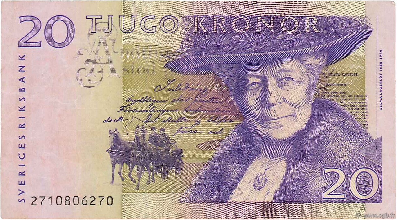 20 Kronor SWEDEN  2002 P.63a F
