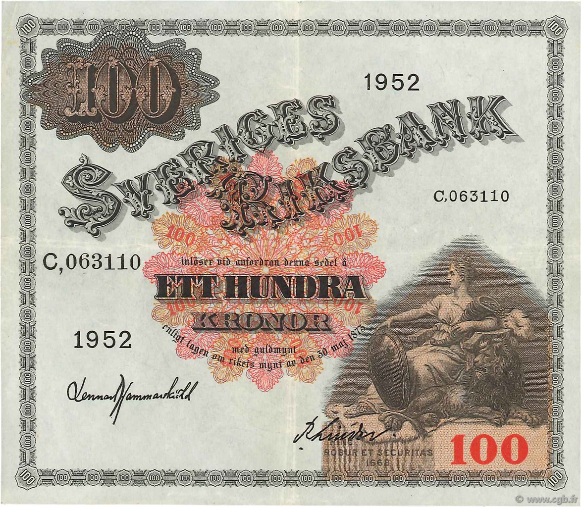 100 Kronor SUÈDE  1952 P.36ah SUP