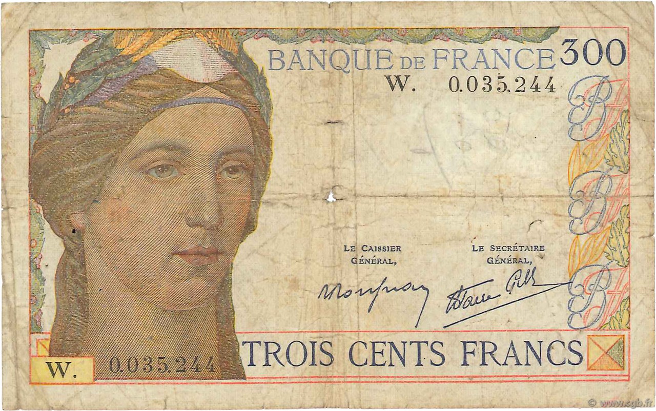 300 Francs Petit numéro FRANCE  1938 F.29.02 pr.B