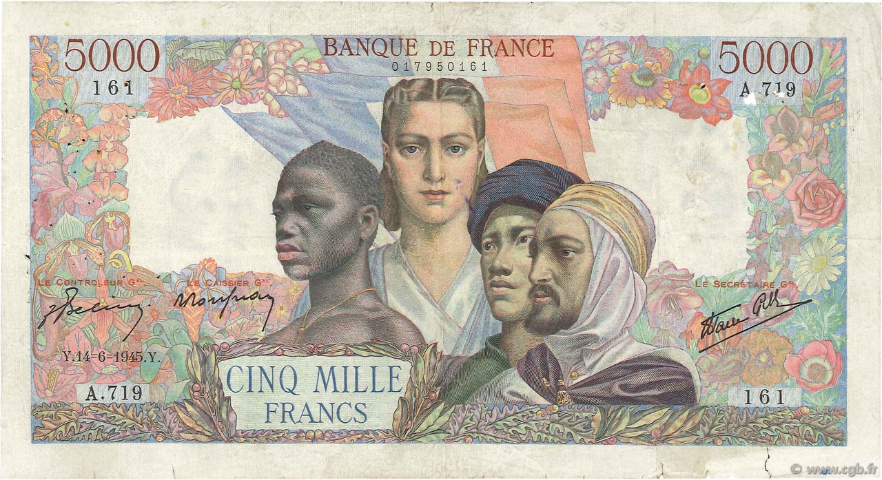 5000 Francs EMPIRE FRANÇAIS FRANCE  1945 F.47.30 B