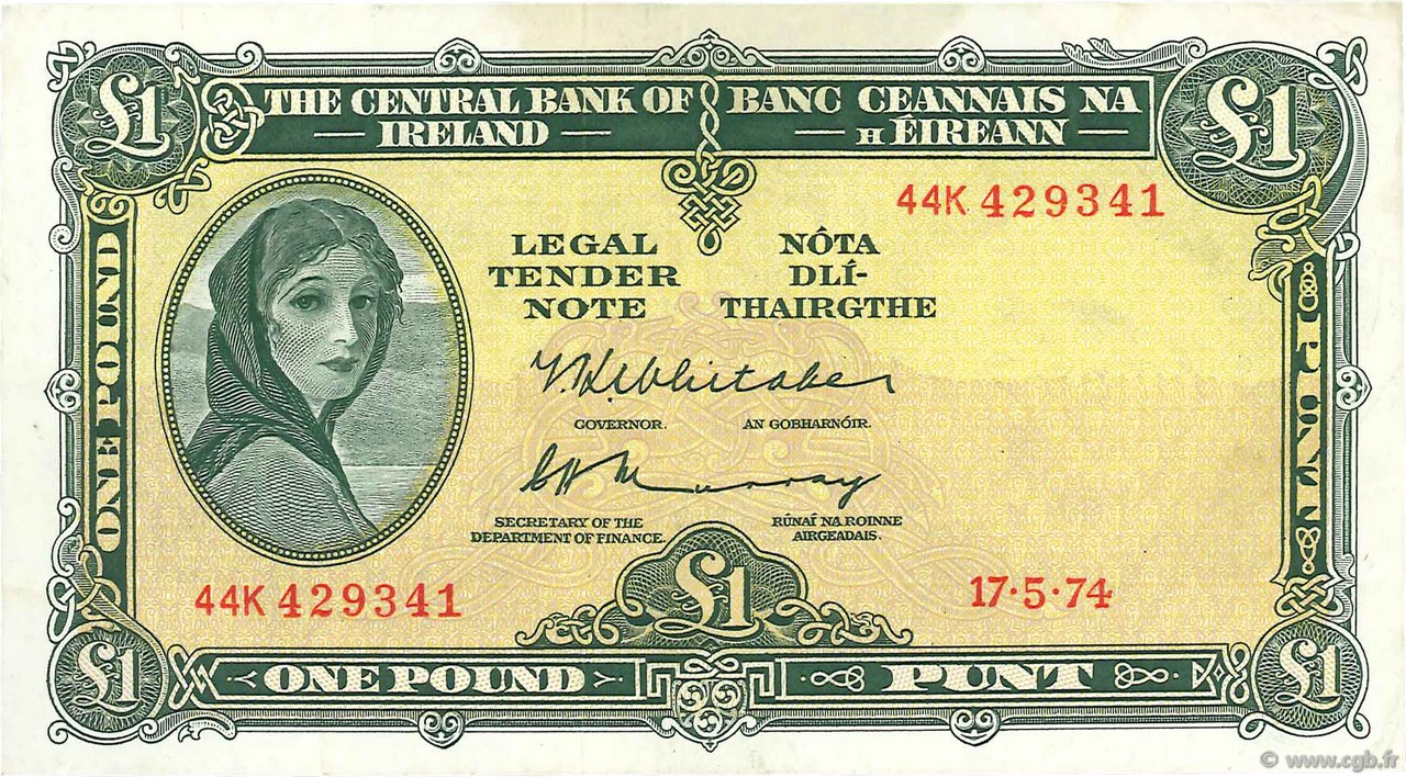 1 Pound IRLANDE  1974 P.064c TTB+