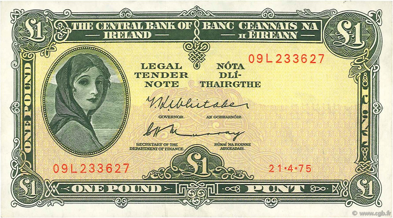 1 Pound IRLANDE  1975 P.064c SUP