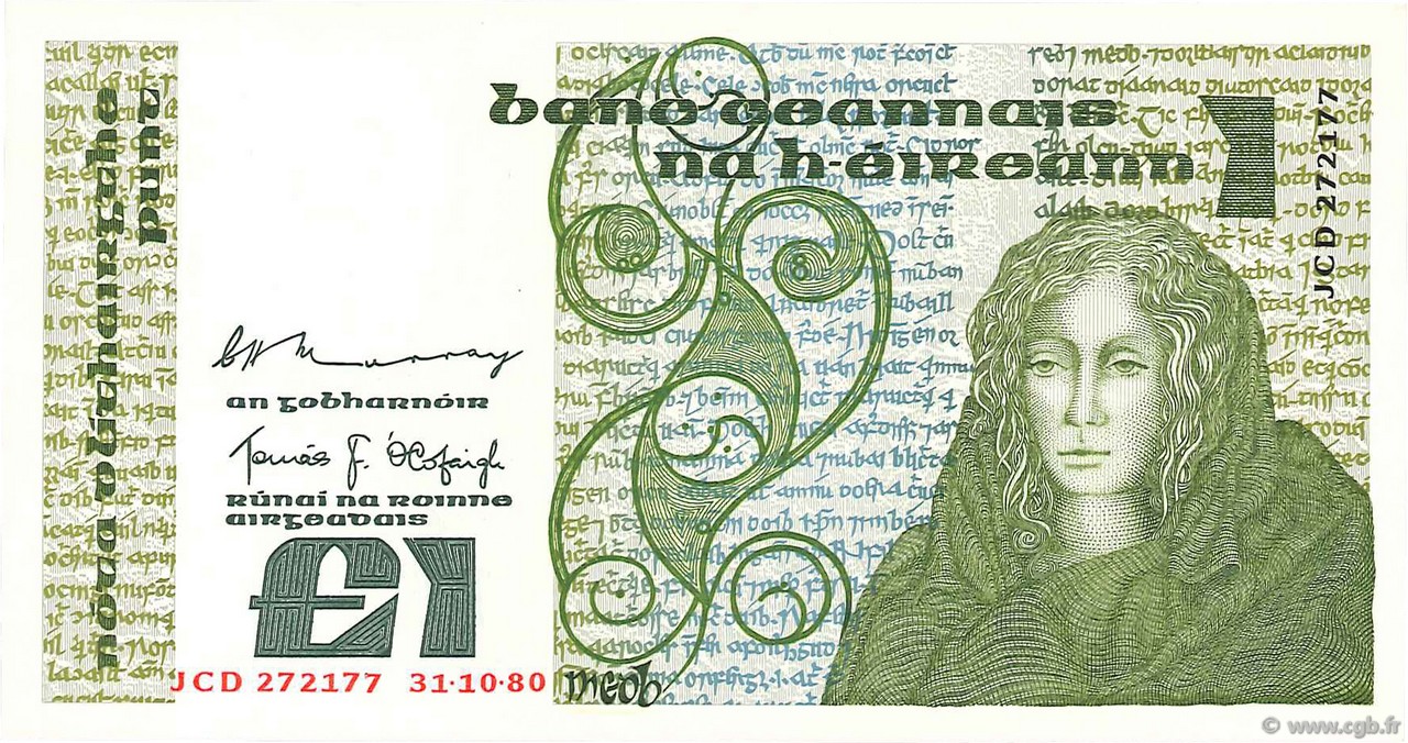 1 Pound IRLANDE  1980 P.070b SPL